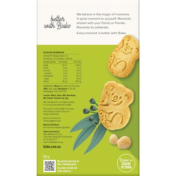 Bisko Bakehouse Butter Shortbread Macadamia Koalas 150g