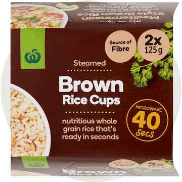 Woolworths Brown Rice Microwave Cups 2 pack