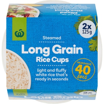 Woolworths Long Grain Rice Microwave Cups 2 pack
