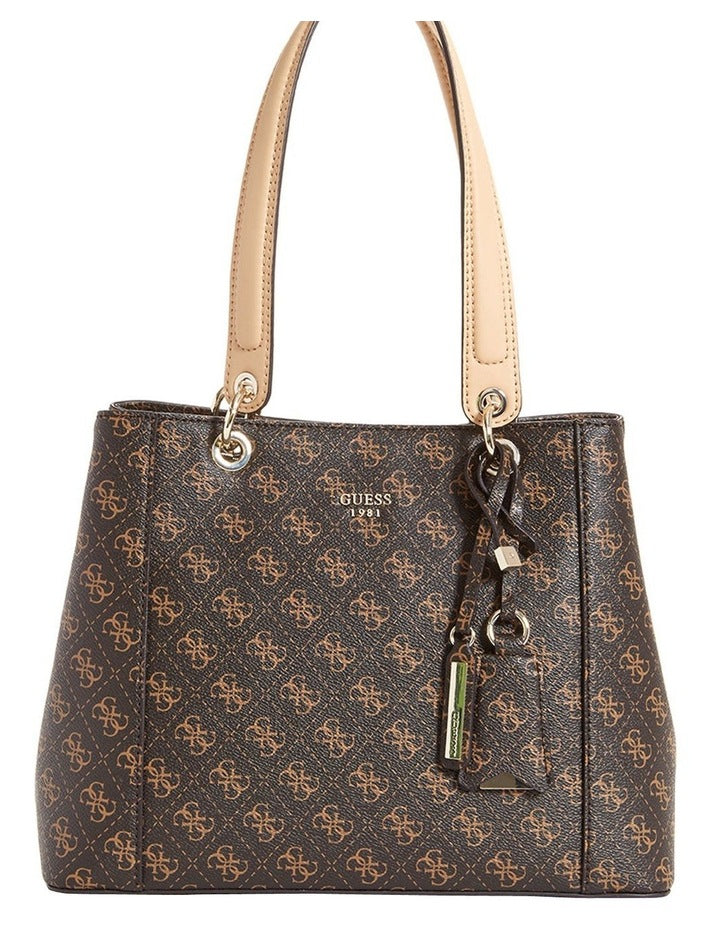 Kamryn Double Strap Tote Bag in Brown