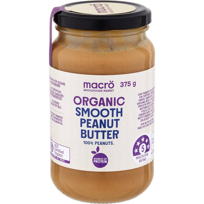 Macro Organic Smooth Peanut Butter 375g