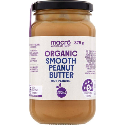 Macro Organic Smooth Peanut Butter 375g
