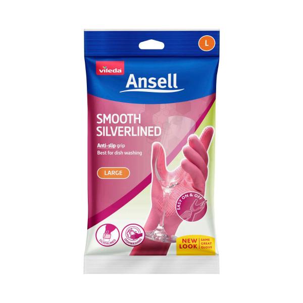 ANSELL PINK SILVERLINED GLOVES RUBBER:SIZE 9:.:1 PAIR