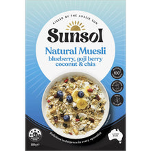 Sunsol Natural Muesli Blueberry, Goji Berry Coconut & Chia 500g