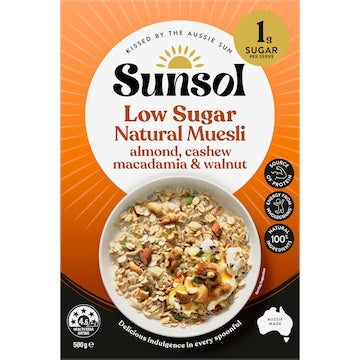 Sunsol Natural Muesli Almond Cashew Macadamia & Walnut 500g
