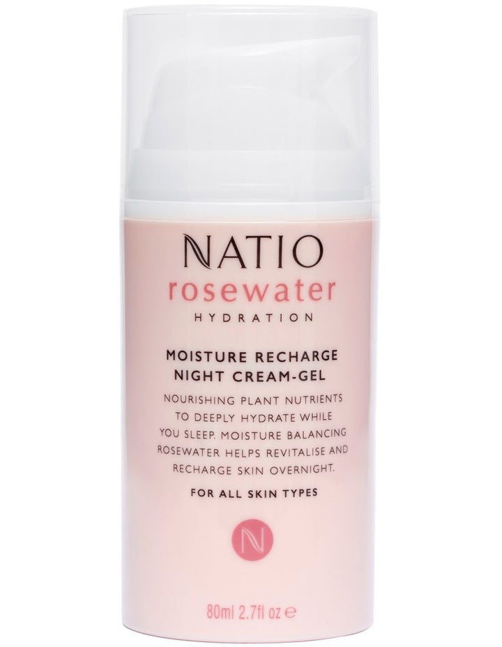 Rosewater Hydration Moisture Recharge Night Cream-Gel 80ml