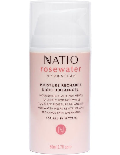 Rosewater Hydration Moisture Recharge Night Cream-Gel 80ml