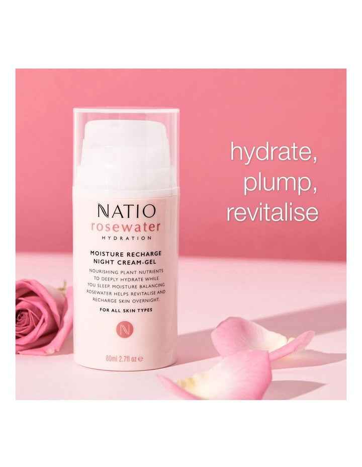 Rosewater Hydration Moisture Recharge Night Cream-Gel 80ml