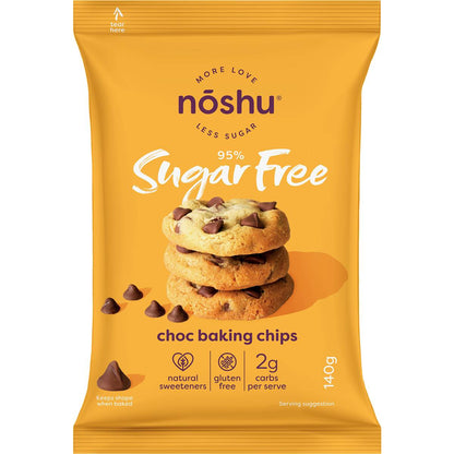 Noshu 95% Sugar Free Choc Baking Chips 140g
