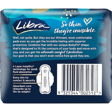 Libra Invisible Regular Pads With Wings 14 pack