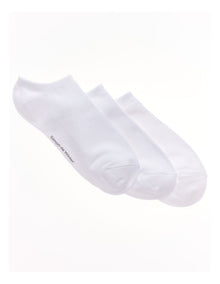 3 Pack Bamboo Low Cut Socks in White