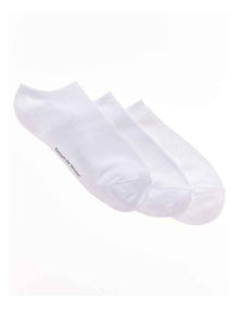 3 Pack Bamboo Low Cut Socks in White
