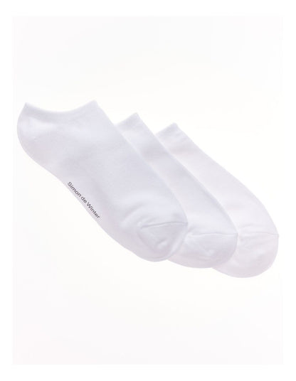 3 Pack Bamboo Low Cut Socks in White
