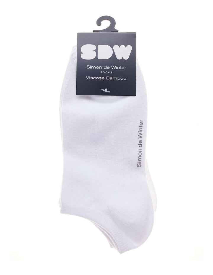 3 Pack Bamboo Low Cut Socks in White