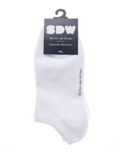 3 Pack Bamboo Low Cut Socks in White