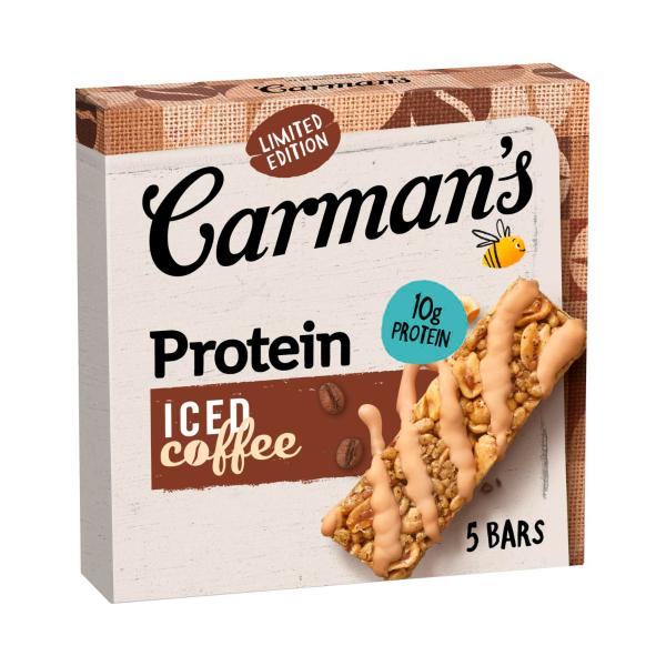 CARMAN'S ICED COFFEE PROTEIN BARS 5 PACK 200G