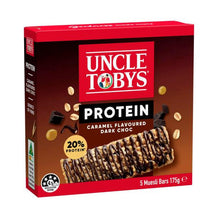 UNCLE TOBYS PROTEIN MUESLI BARS SNACKS CARAMEL FLAVOUR DARK CHOC