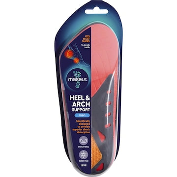 Maseur Footcare Heel & Arch Insole Mens each