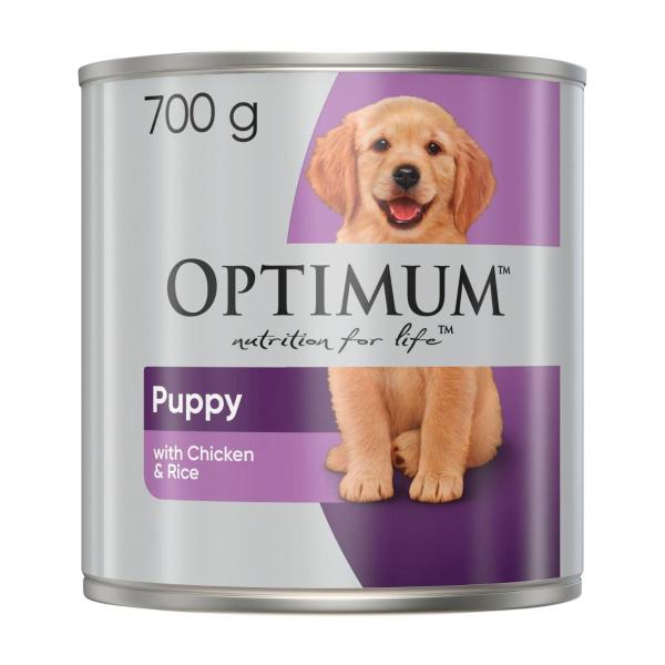 OPTIMUM PUPPY WET DOG FOOD WITH CHICKEN & RICE 700G