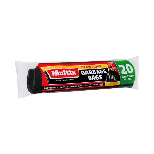 MULTIX DRAWTIGHT GARBAGE BAGS 20 PACK