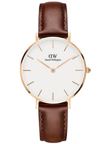 Petite St Mawes 32mm Leather Watch in Rose Gold