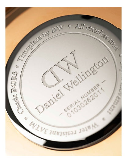 Petite St Mawes 32mm Leather Watch in Rose Gold