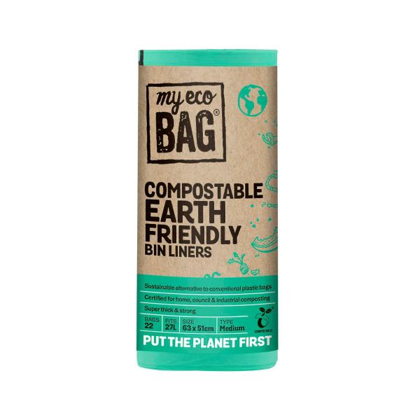 MY ECO BAG COMPOSTABLE KITCHEN BIN LINER MEDIUM 22PK