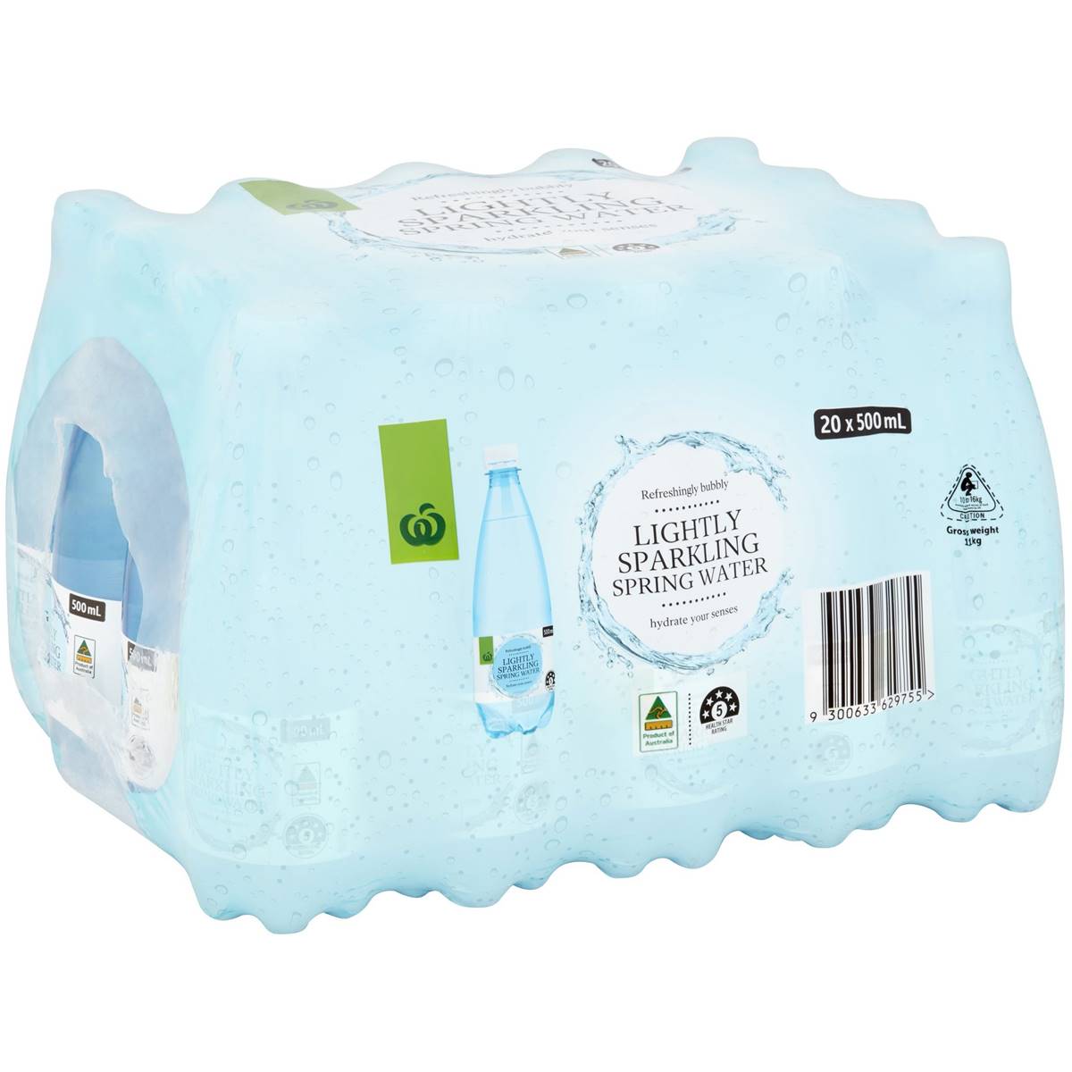 Woolworths Lightly Sparkling Spring Water 500ml x 20 Pack