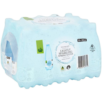 Woolworths Lightly Sparkling Spring Water 500ml x 20 Pack