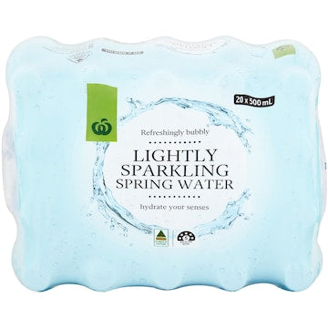 Woolworths Lightly Sparkling Spring Water 500mL x 20 pack