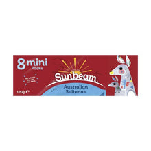 SUNBEAM AUSTRALIAN SULTANAS MINI PACKS 8 X 15G