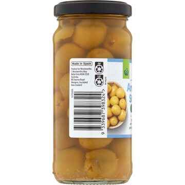 Woolworths Anchovy Stuffed Green Mediterranean Olives 230g