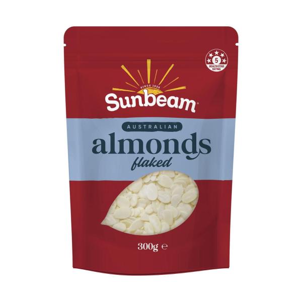 SUNBEAM AUSTRALIAN NUTS FLAKED ALMONDS 300G