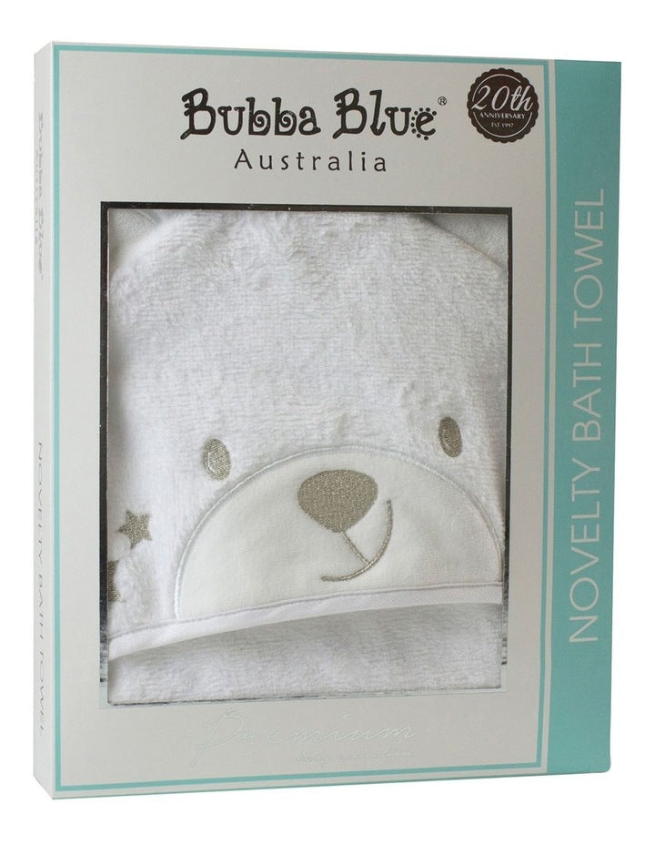 Wish Upon a Star Novelty Bear Hooded Bath Towel in White