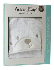 Wish Upon a Star Novelty Bear Hooded Bath Towel in White