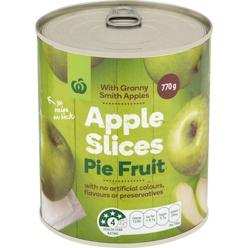 Woolworths Apple Slices Pie Fruit 770g
