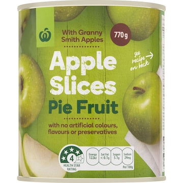 Woolworths Apple Slices Pie Fruit 770g