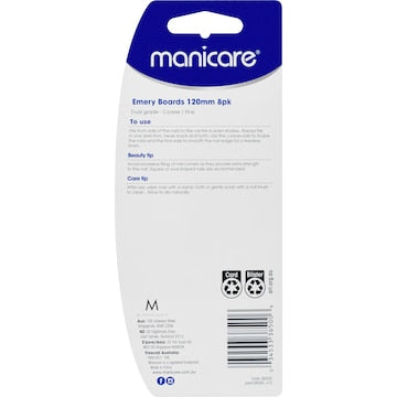 Manicare Emery Boards 120Mm 8 pack