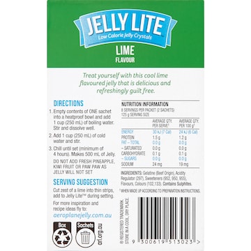 Aeroplane Jelly Lite Crystals Lime 9g x 2 pack