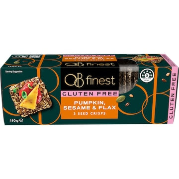 OB Finest Pumpkin Sesame & Flax Seed Crisps 110g