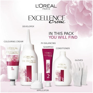L'Oreal Paris Excellence Creme Hair Colour 1 Black each