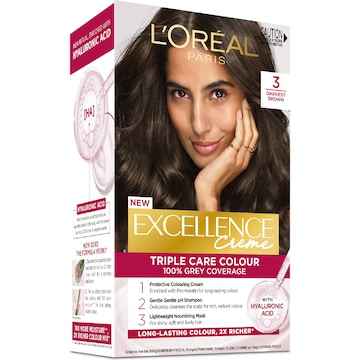 L'Oreal Paris Excellence Creme Hair Colour 3 Darkest Brown each