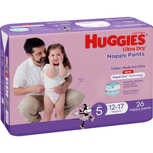 Huggies Ultra Dry Nappy Pants Girls Size 5 (12-17kg) 26 Pack