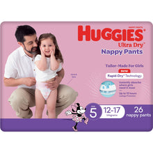 Huggies Ultra Dry Nappy Pants Girls Size 5 (12-17kg) 26 Pack