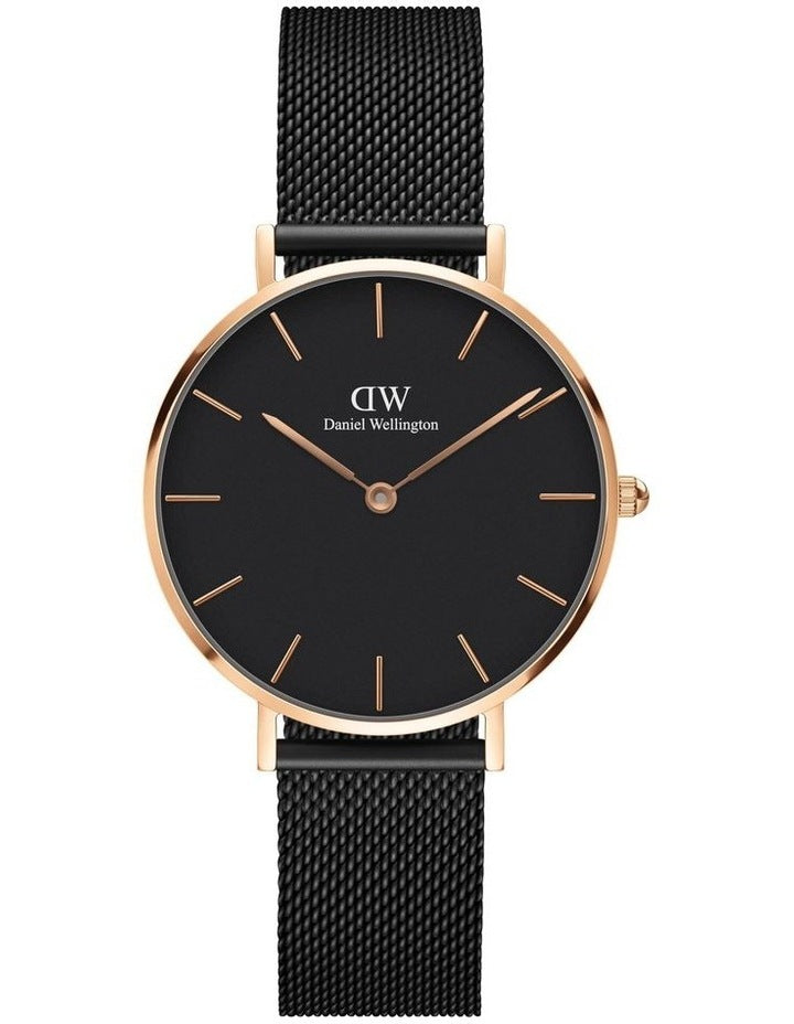 Petite Ashfield 32mm Gold Stainless Steel Quartz Watch in Black/Rose