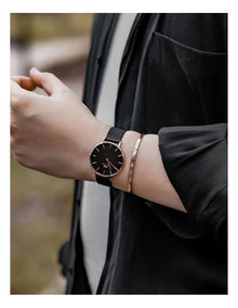 Petite Ashfield 32mm Gold Stainless Steel Quartz Watch in Black/Rose