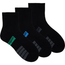 Underworks Mens Sport Quarter Crew Black 7 To 10 3 pack
