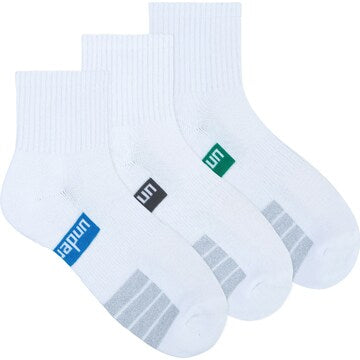 Underworks Mens Sport Quarter Crew White 7 To 10 3 pack