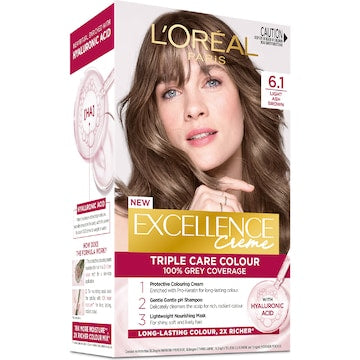 L'Oreal Paris Excellence Creme Hair Colour 6.1 Light Ash Brown each