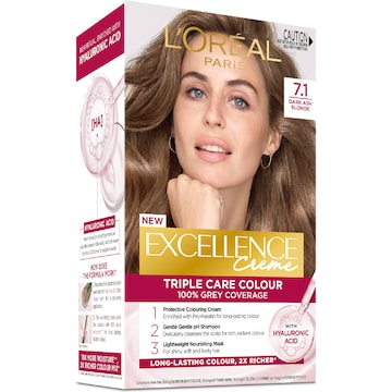 L'Oreal Paris Excellence Creme Hair Colour 7.1 Dark Ash Blonde each